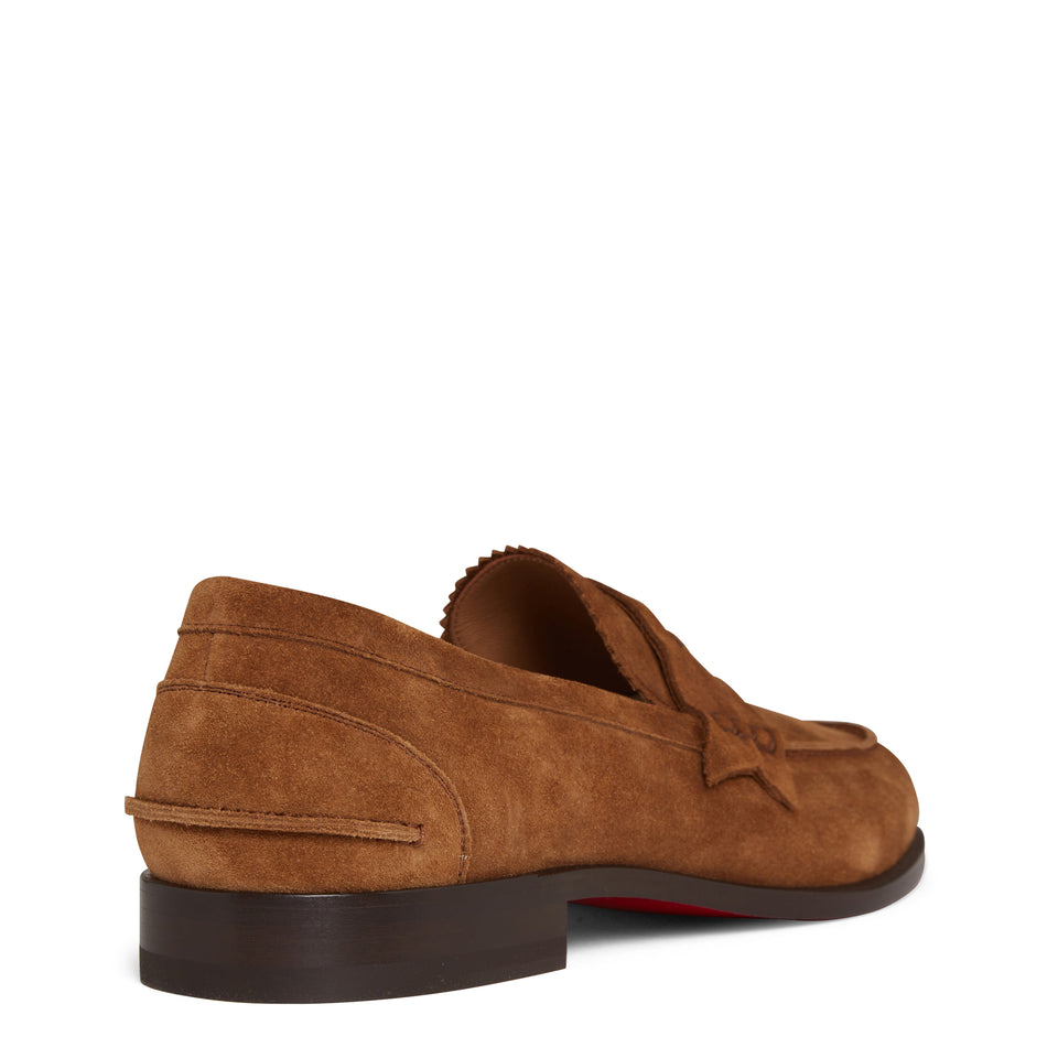 Brown suede ''Penny'' loafers