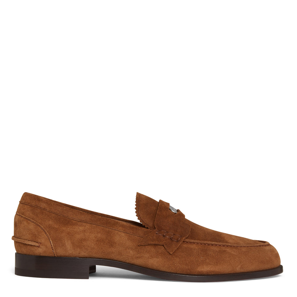 Brown suede ''Penny'' loafers