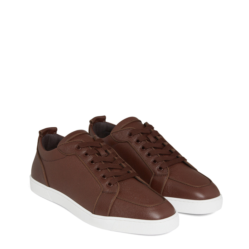 Brown leather sneakers