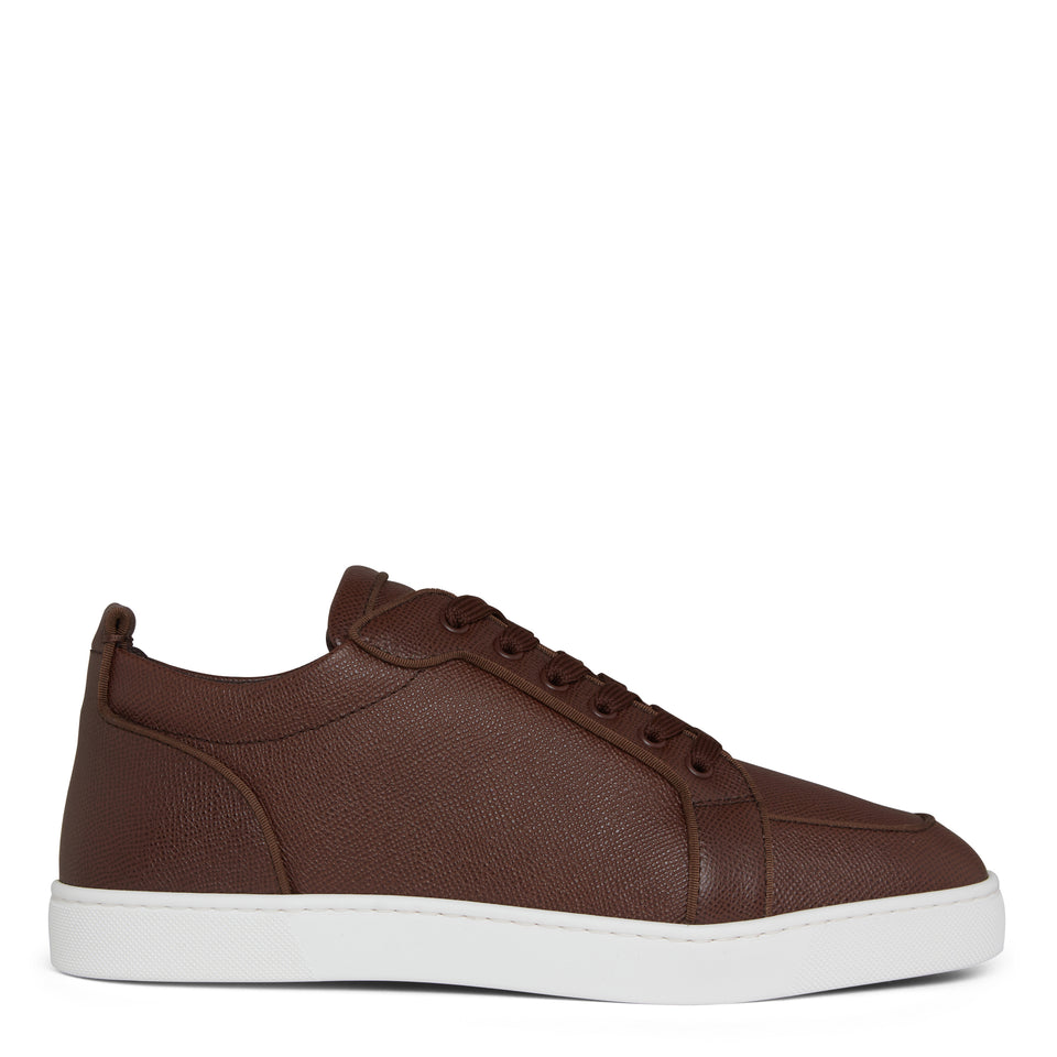 Brown leather sneakers