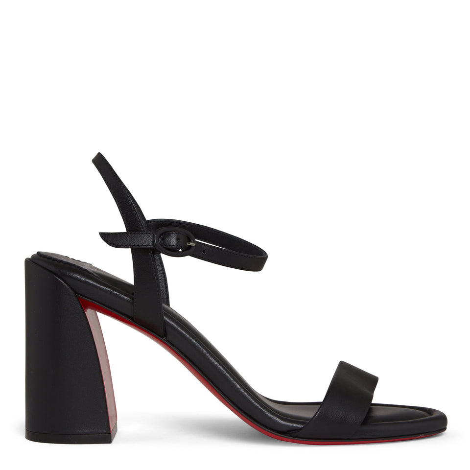 "Miss Jane 85" black leather sandals