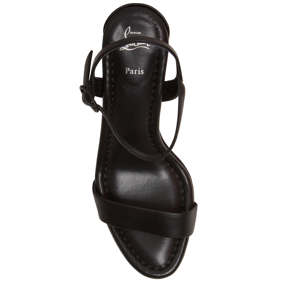 "Miss Jane 85" black leather sandals