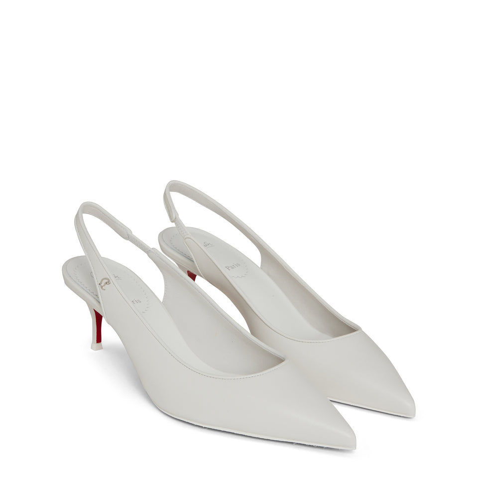 "Sporty Kate Sling 55" slingback in white leather