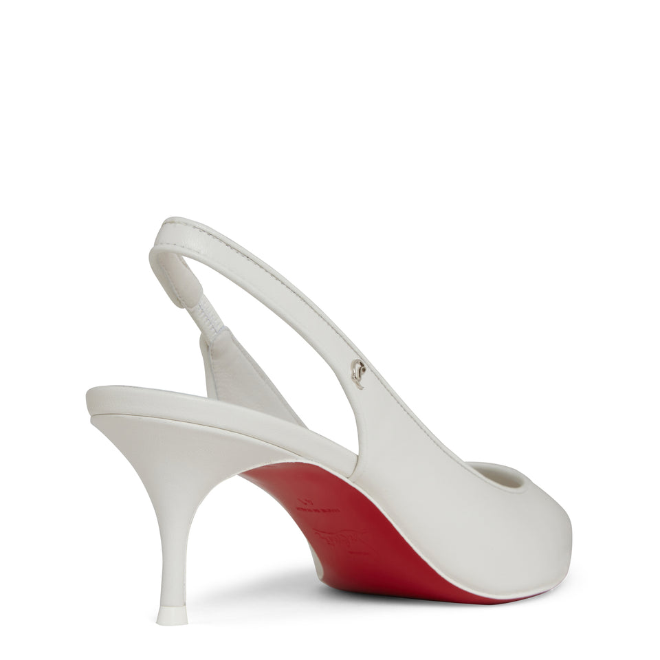 "Sporty Kate Sling 55" slingback in white leather