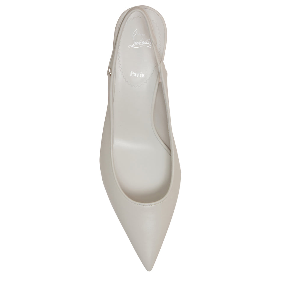 "Sporty Kate Sling 55" slingback in white leather