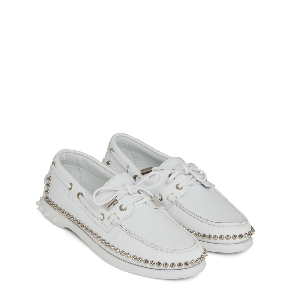 "Gerockel" moccasin in white leather