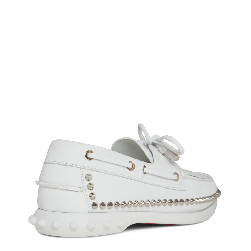 "Gerockel" moccasin in white leather