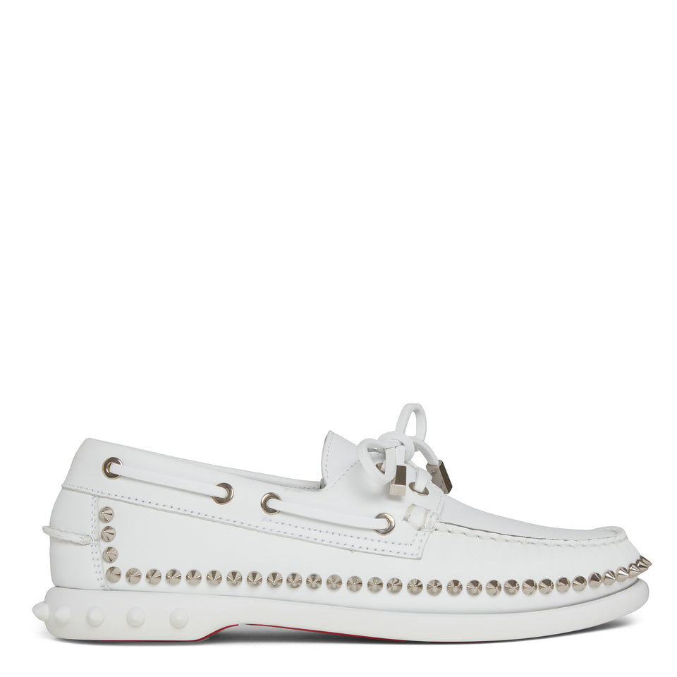 "Gerockel" moccasin in white leather