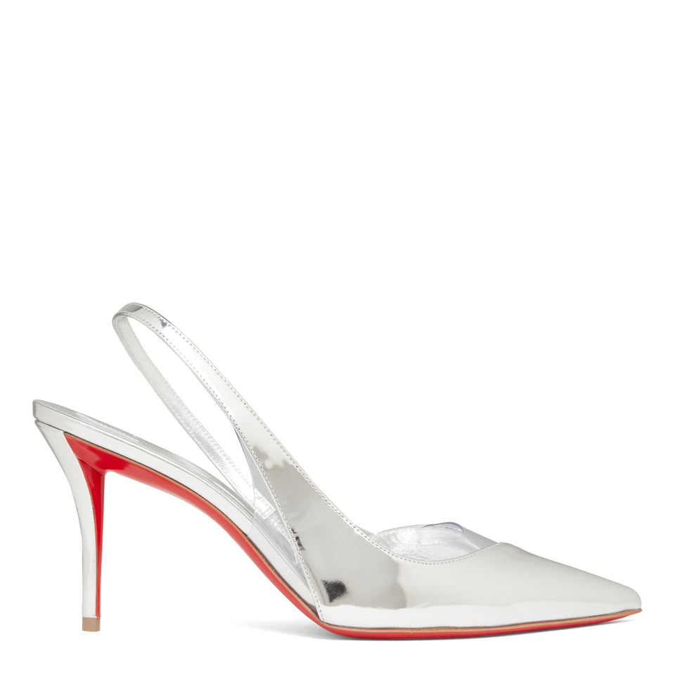 Slingback "Posticha 80" in silver patent leather