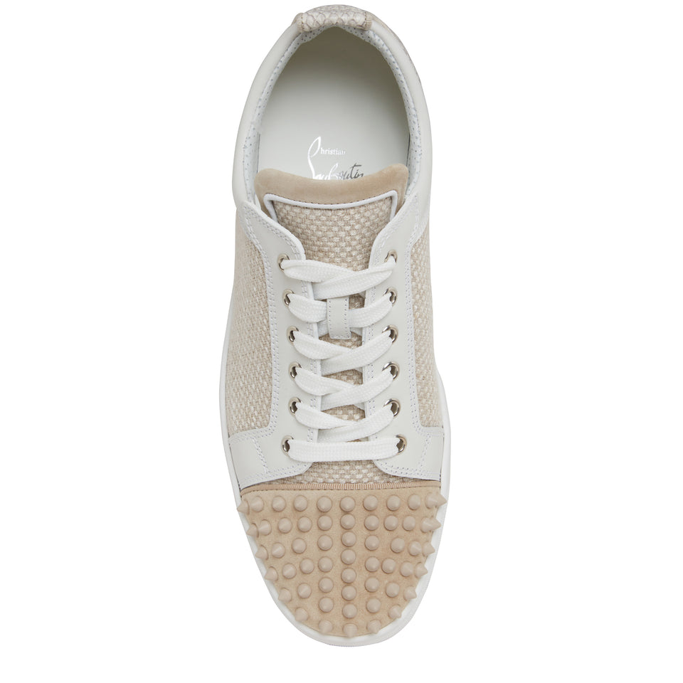 Sneakers "Louis Junior Spikes" in tessuto beige