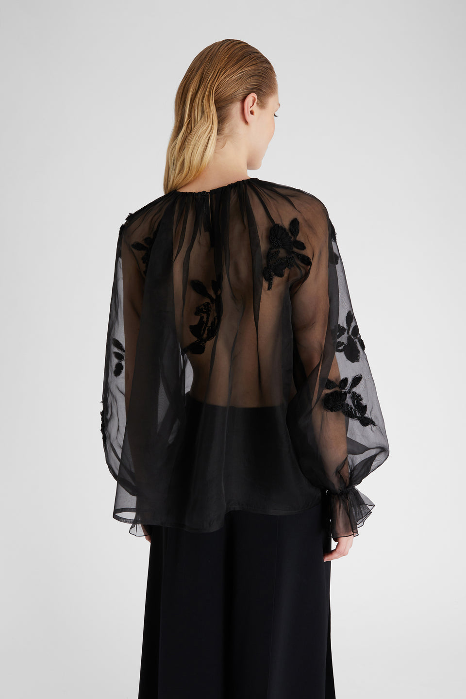 Black silk shirt