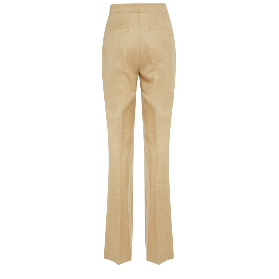 "Vesta" trousers in beige wool