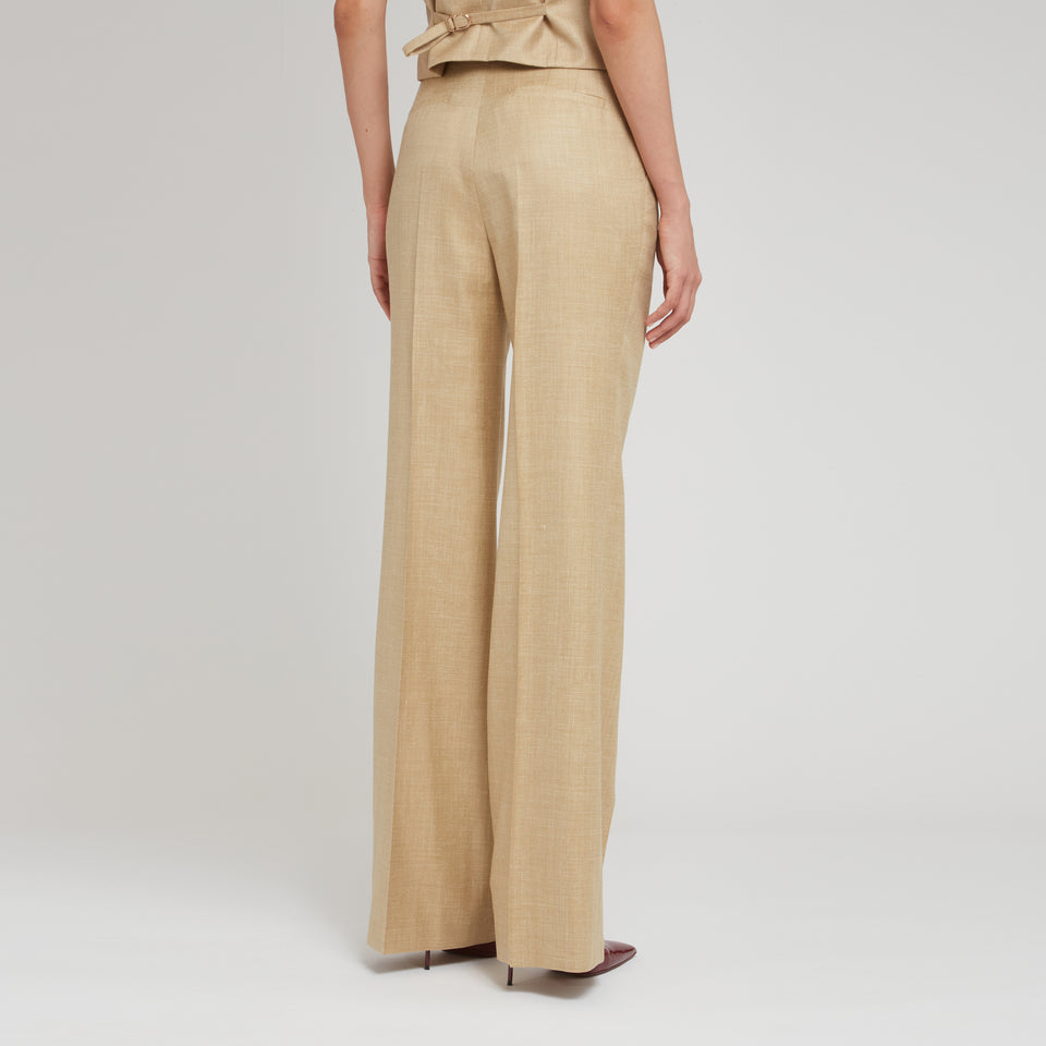 Pantalone "Vesta" in lana beige