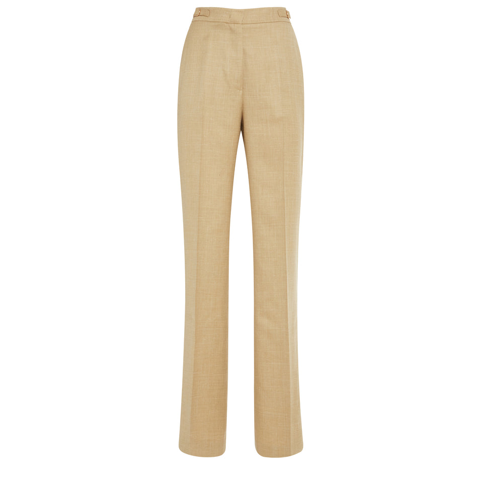 "Vesta" trousers in beige wool