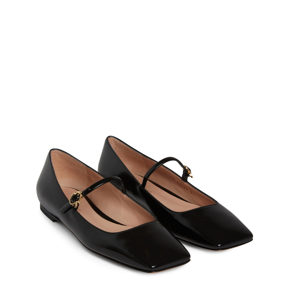 Ballerina "Cristina" in pelle nera