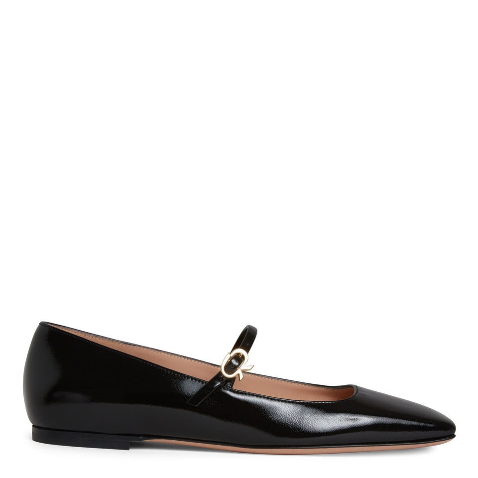 Ballerina "Cristina" in pelle nera