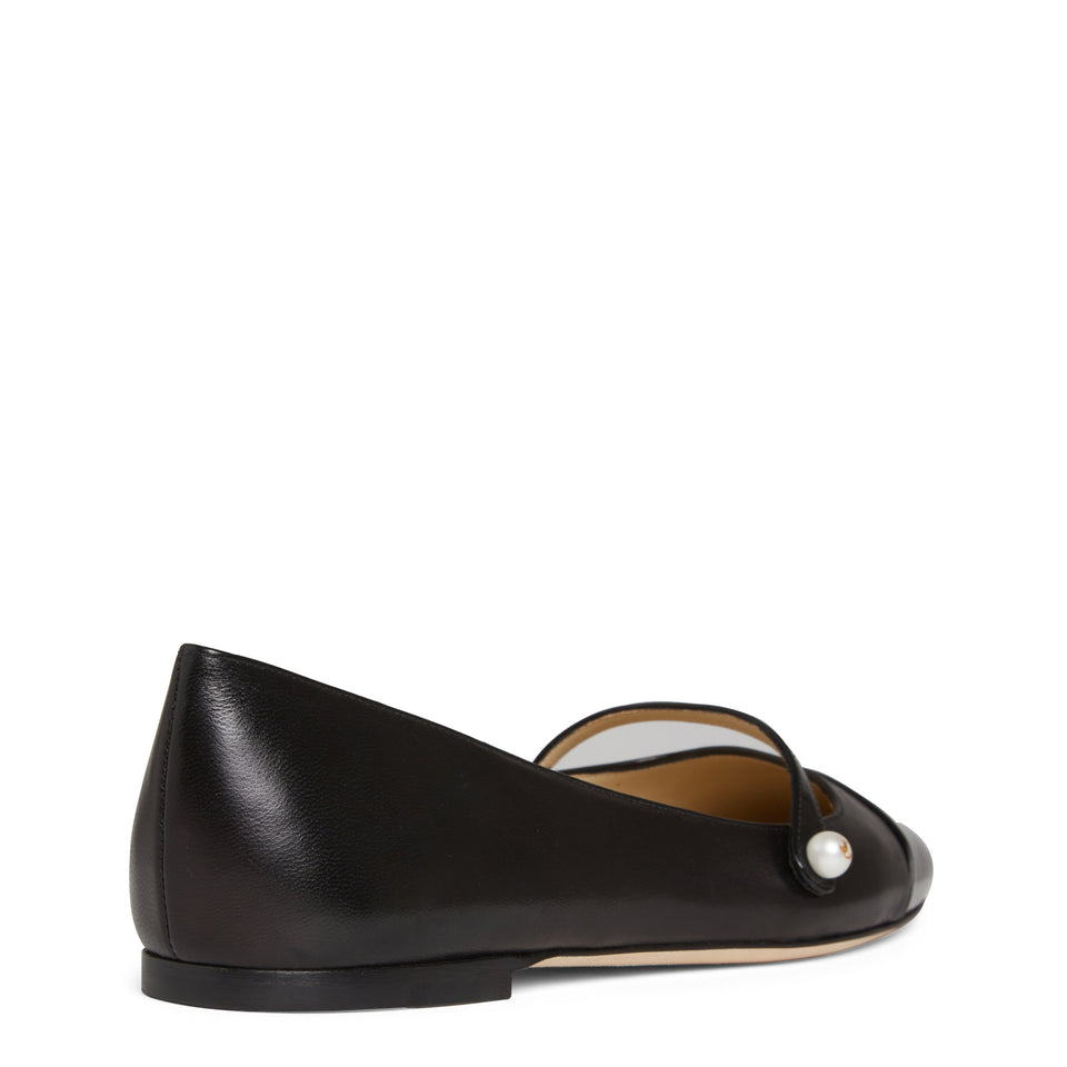 "Elisa flat" ballerina in black leather