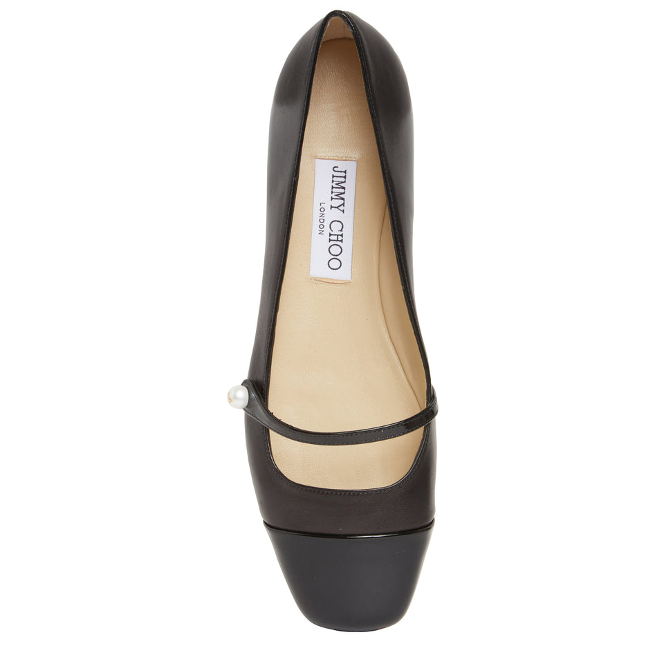 "Elisa flat" ballerina in black leather