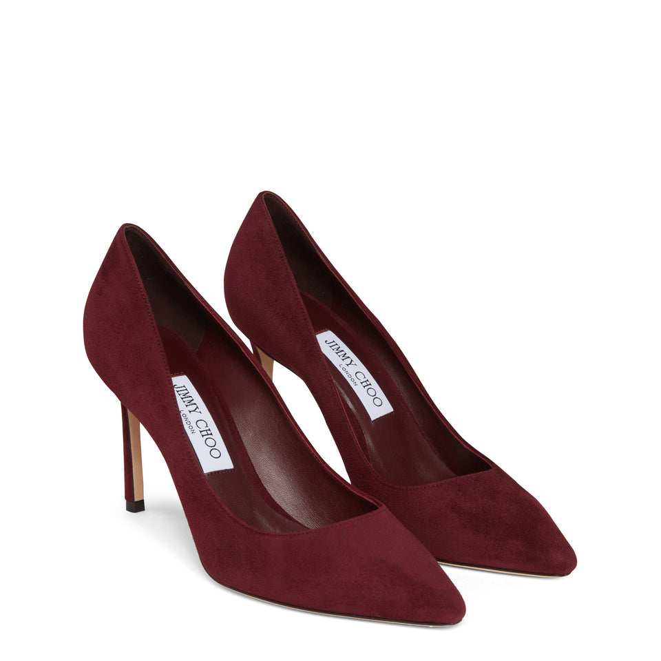 ''Romy 85'' red suede pumps