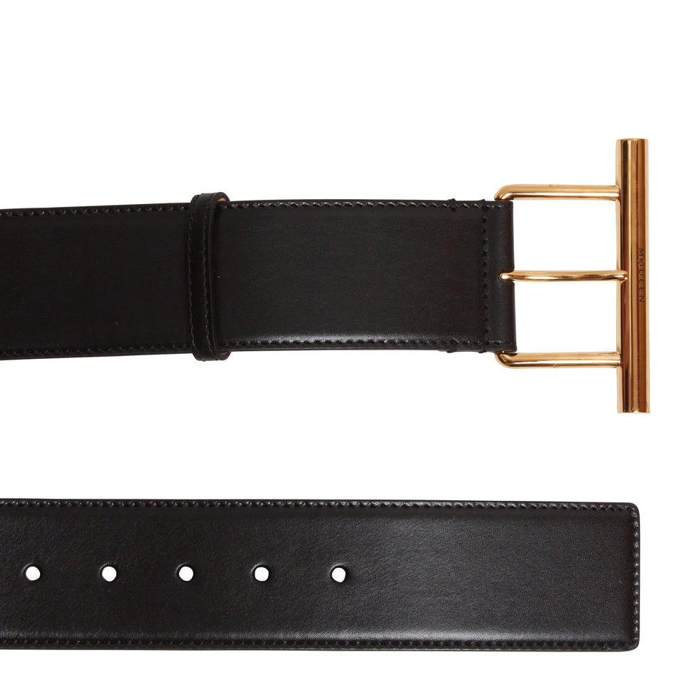 Black leather belt