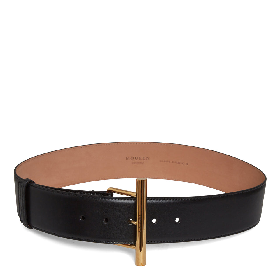 Black leather belt