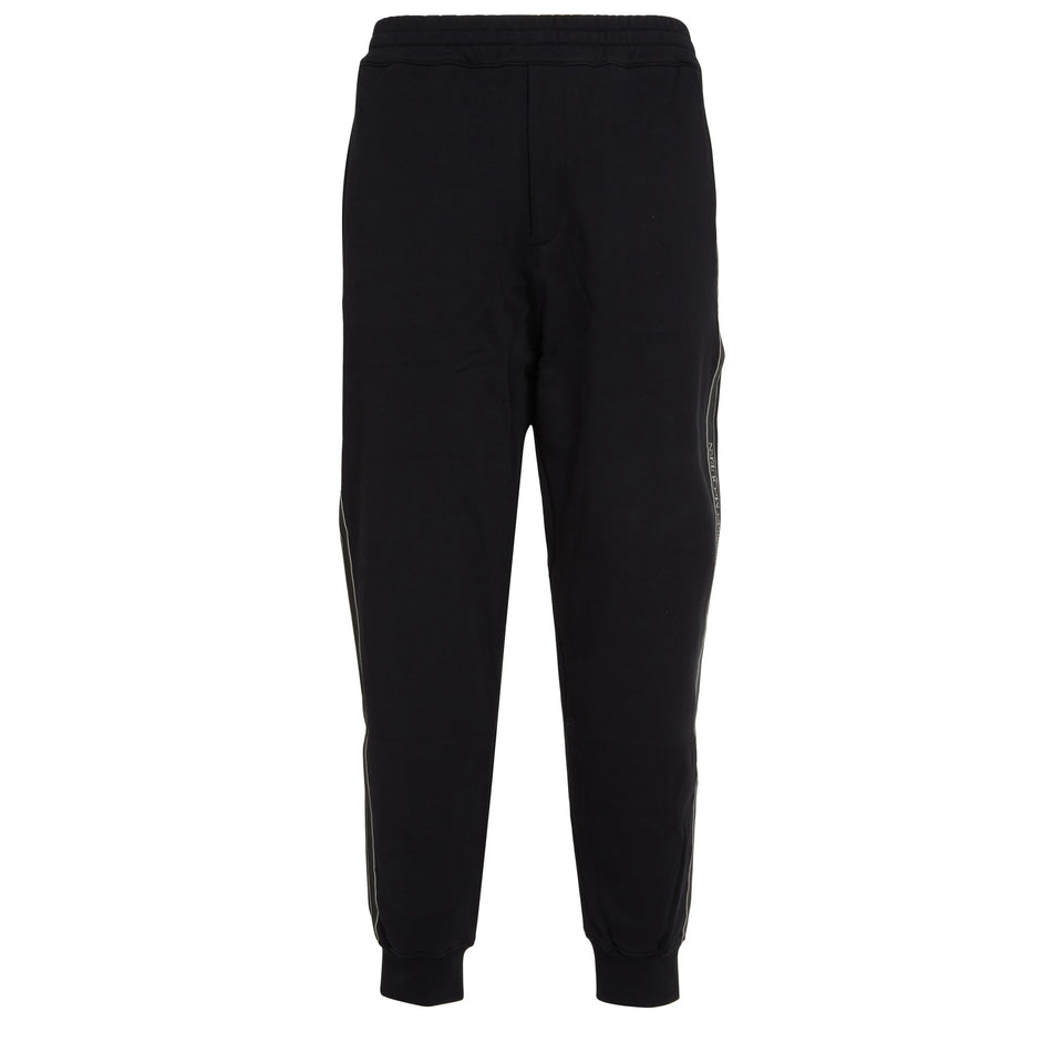 Black cotton jogger trousers