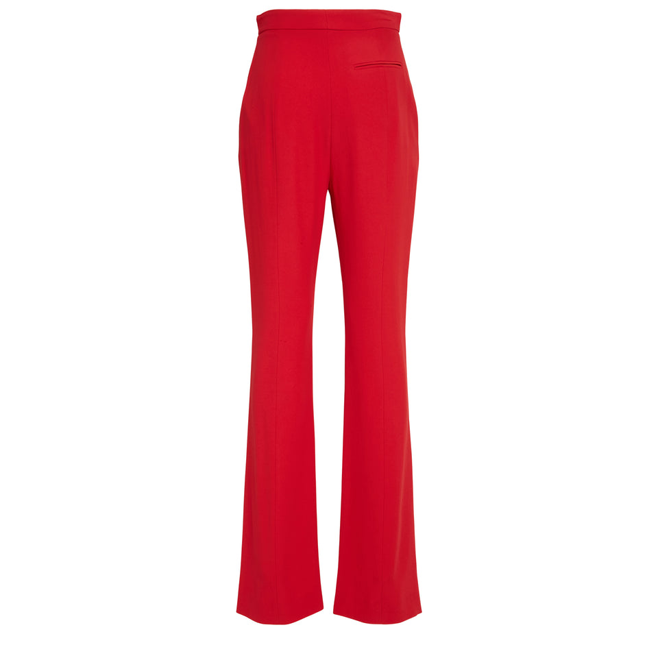 Tailored trousers in red fabric