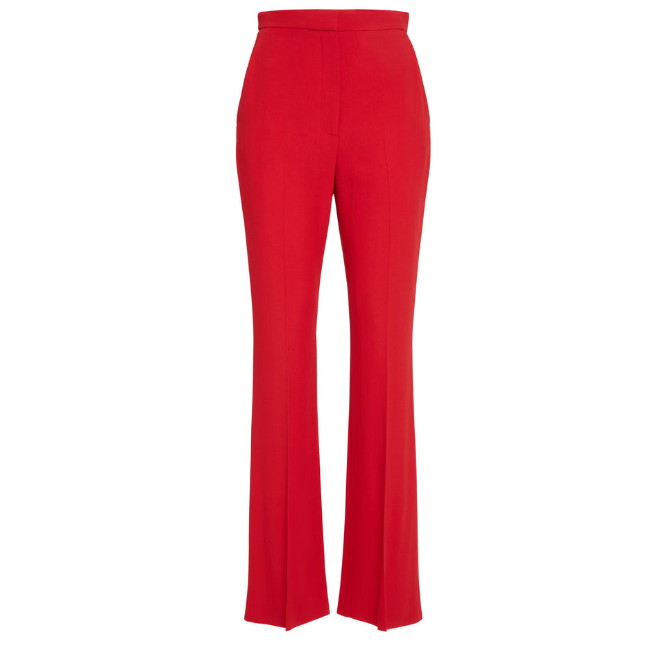 Tailored trousers in red fabric