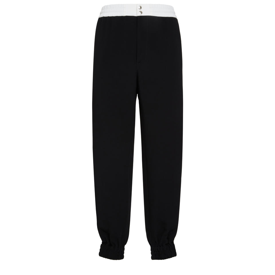 Black fabric trousers