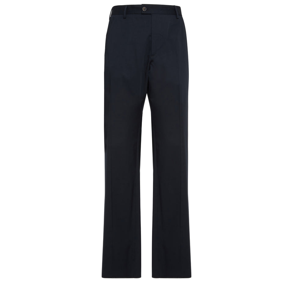 Tailored trousers in blue cotton