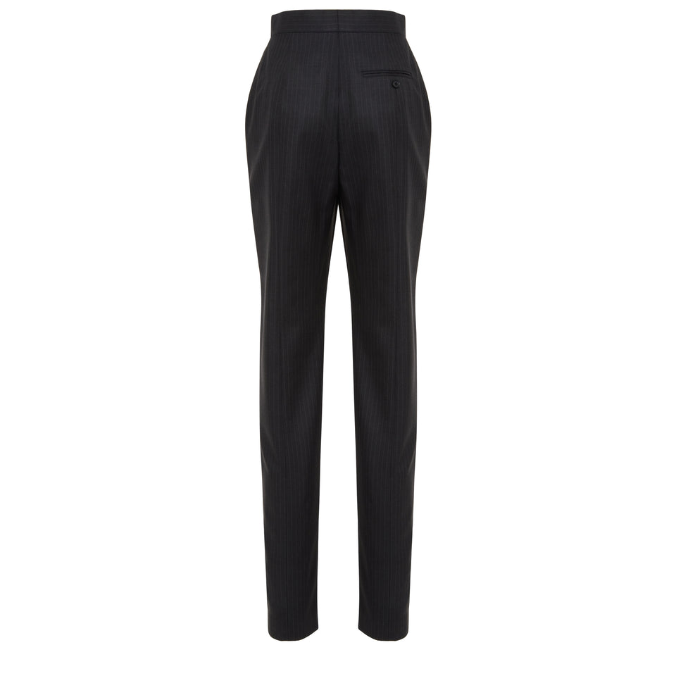 Gray wool tailored trousers