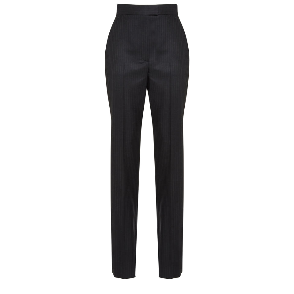 Gray wool tailored trousers