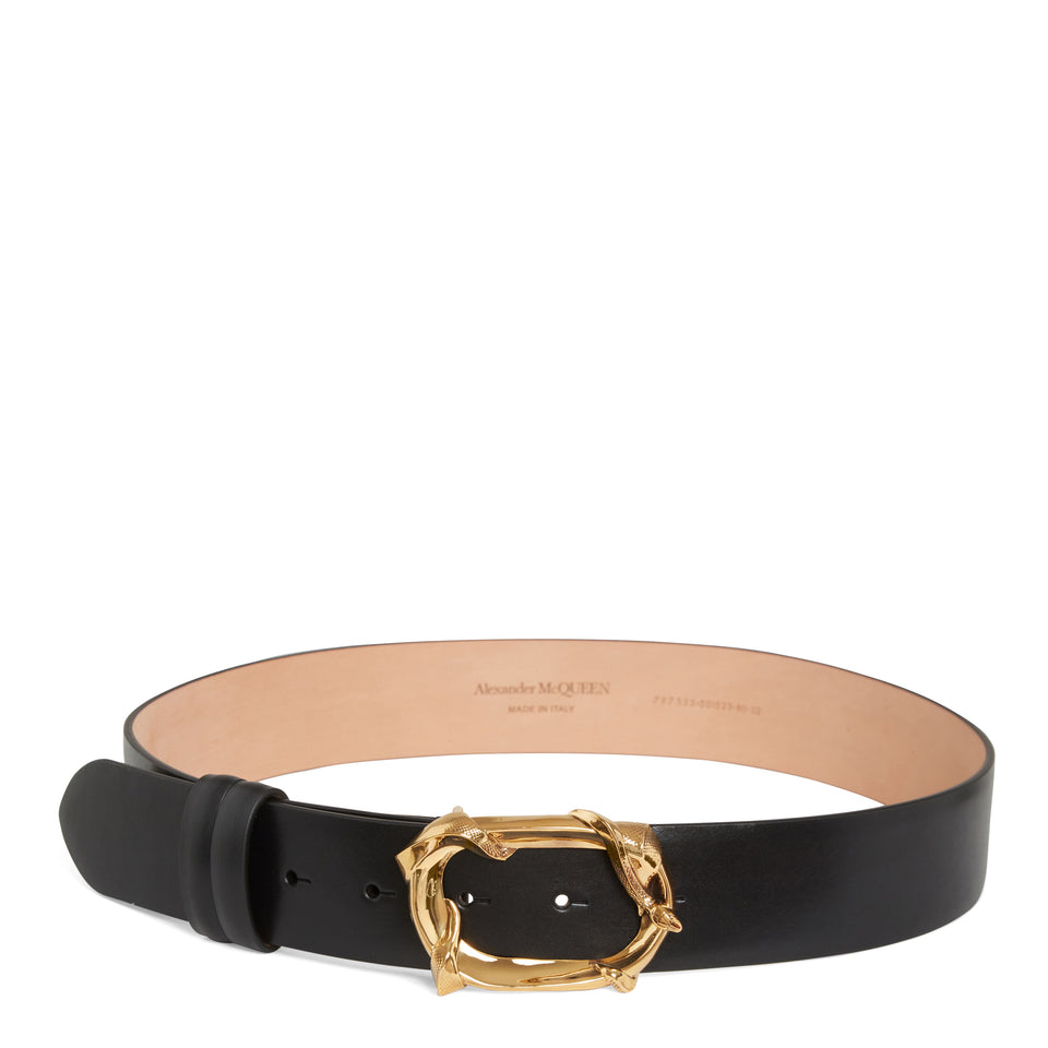 Black leather belt GIO MORETTI