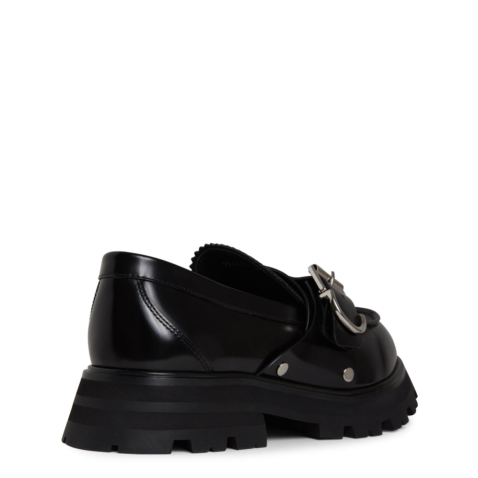 Black leather ''Wander'' loafers