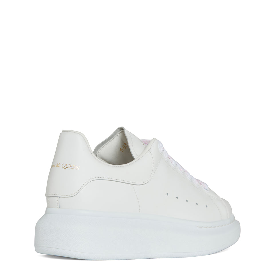 Oversized white leather sneakers