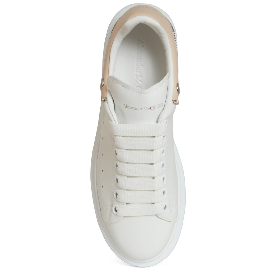 Oversized white leather sneakers