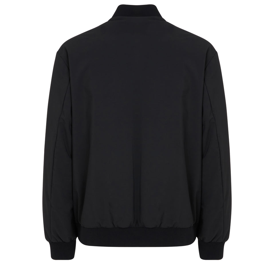 "Kraun" bomber jacket in black fabric