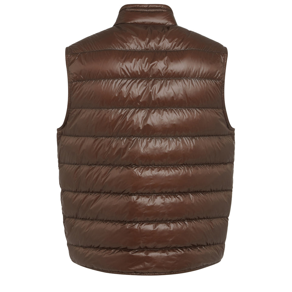 Brown fabric ''Gui'' vest