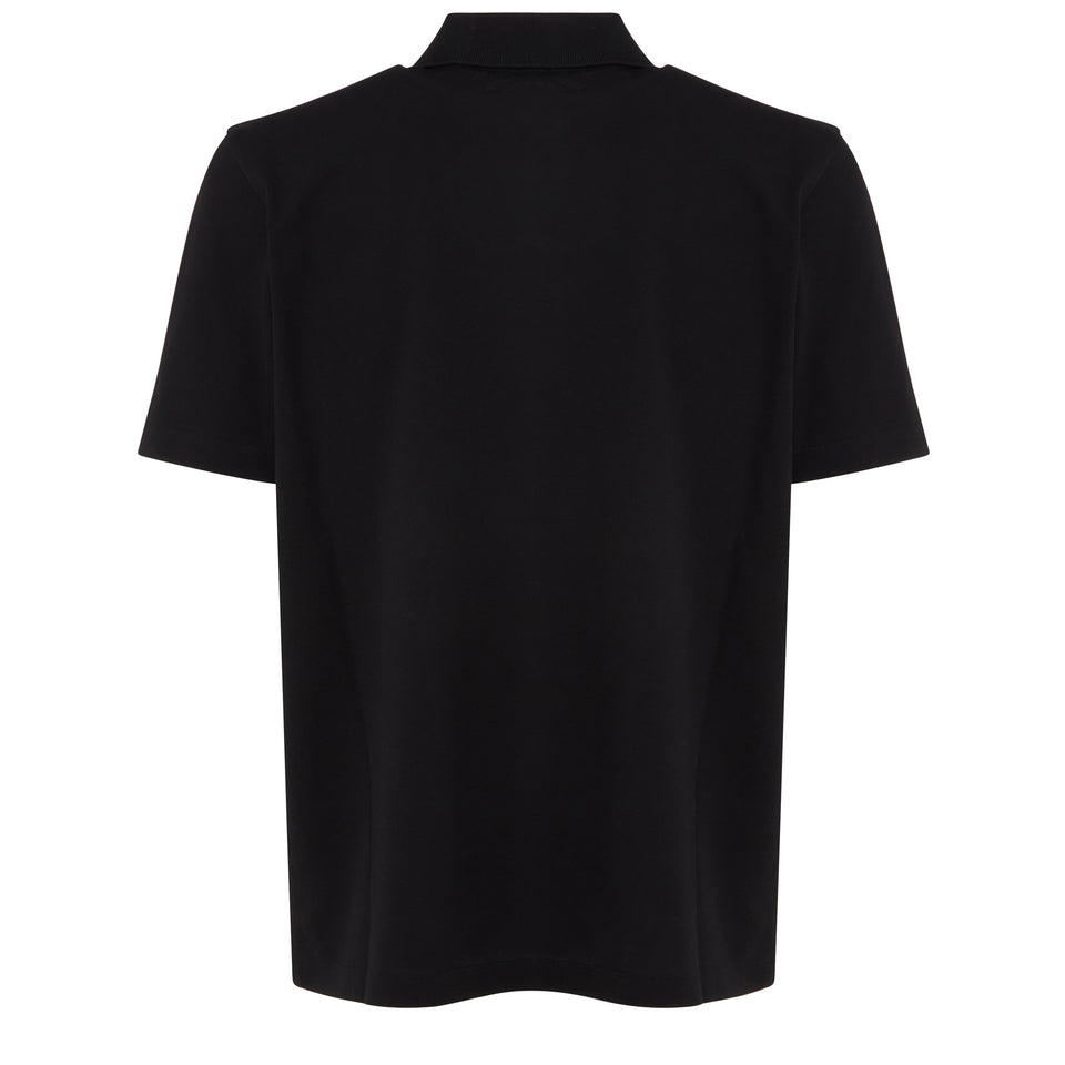 Black cotton polo