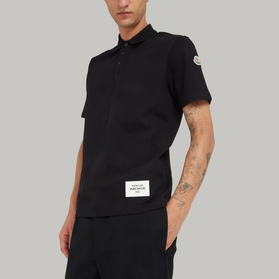 Black cotton polo