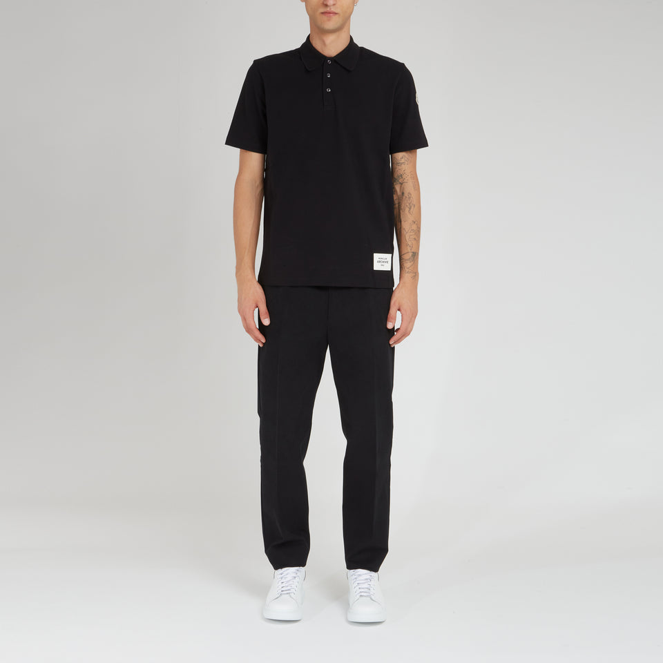 Black cotton polo