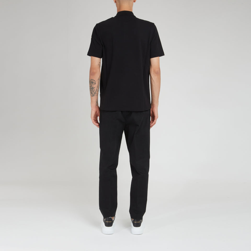 Black cotton polo