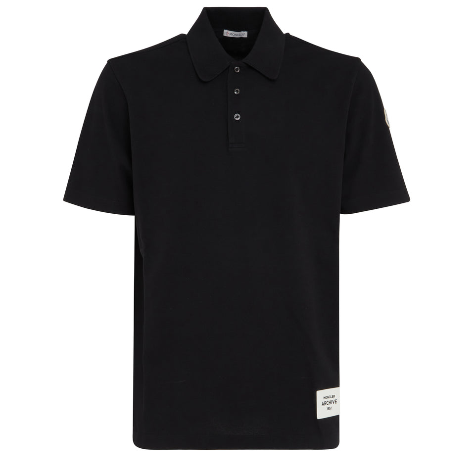 Black cotton polo