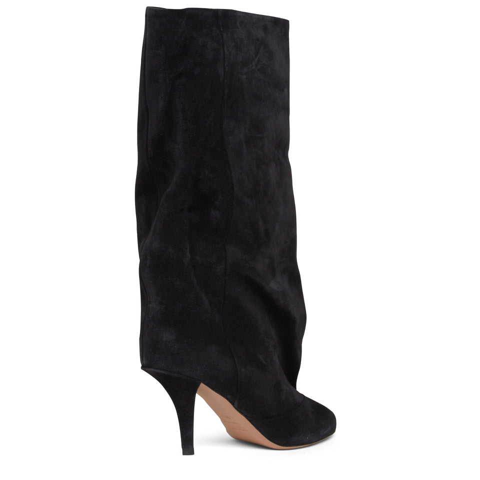 "Esther 75" boot in black suede