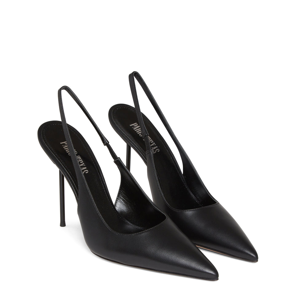 Slingback "Lidia" in pelle nera