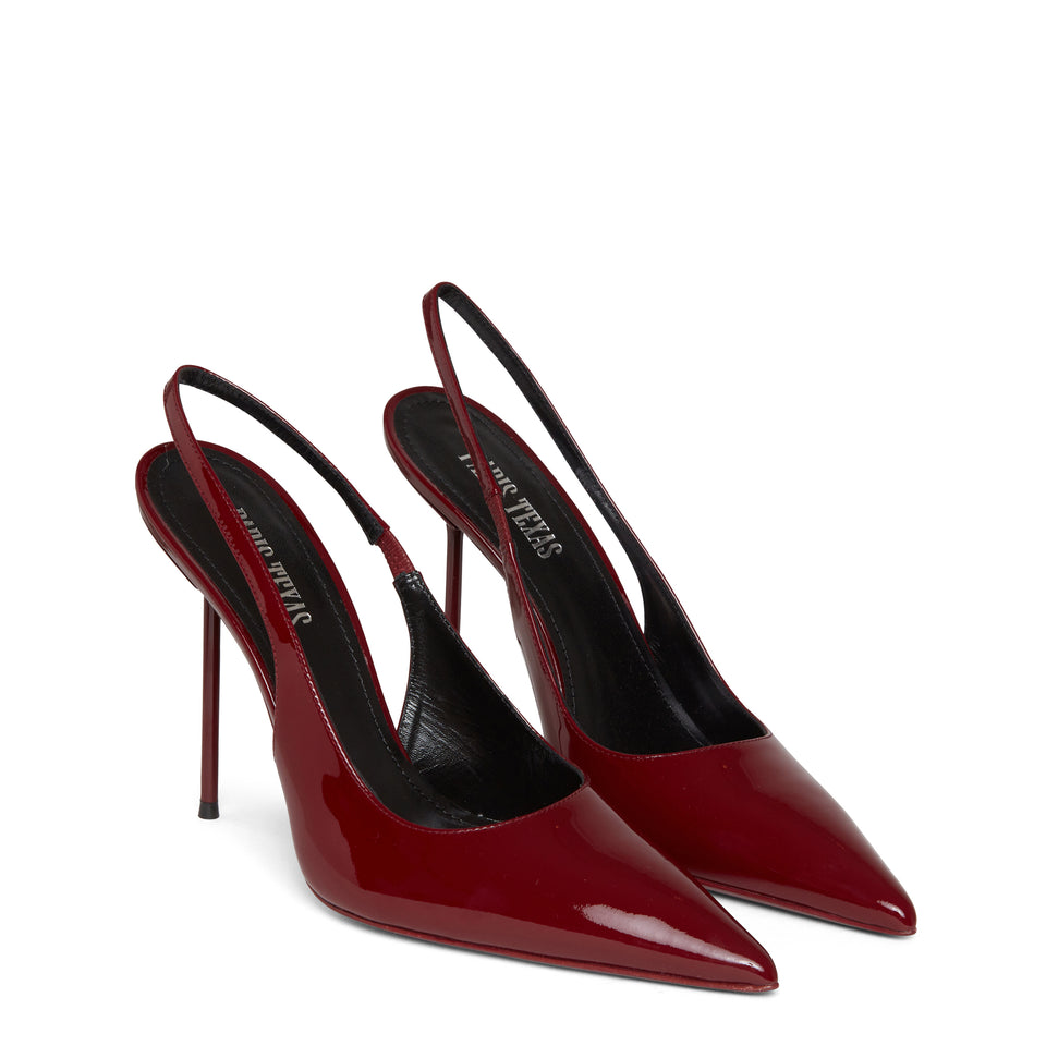 "Lidia" Slingbacks in Red Leather