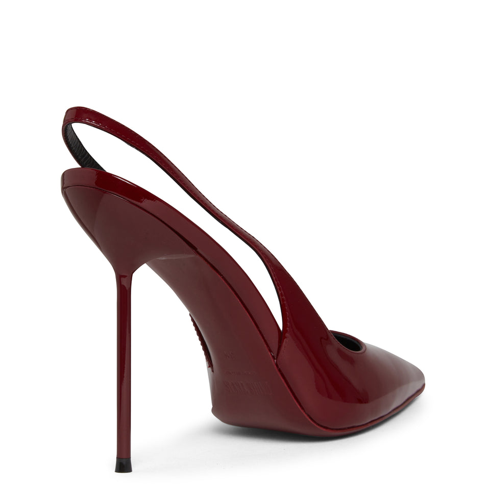 "Lidia" Slingbacks in Red Leather