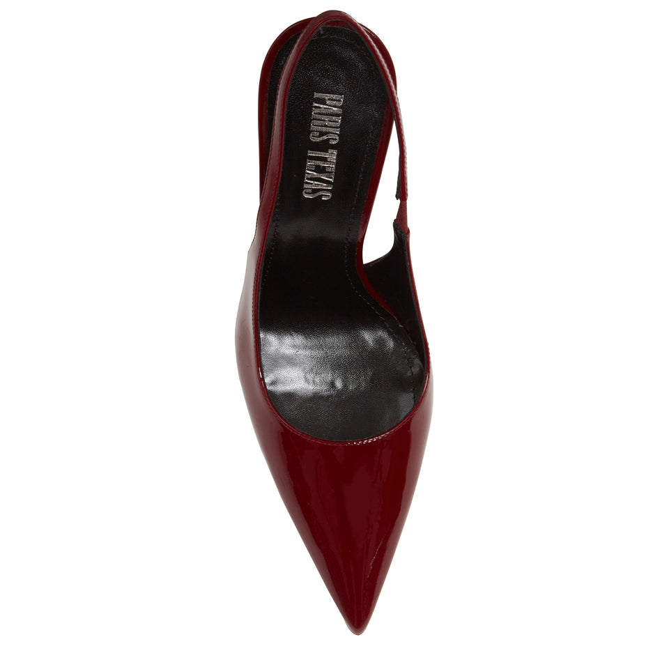 "Lidia" Slingbacks in Red Leather