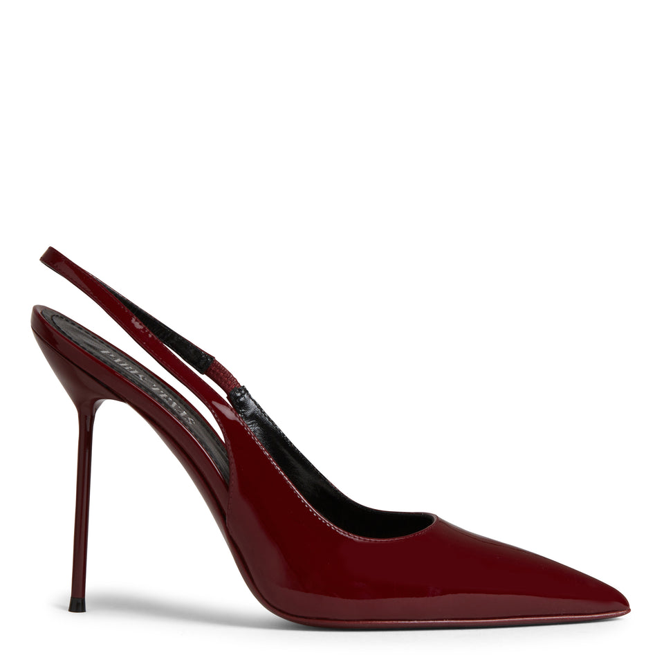 "Lidia" Slingbacks in Red Leather