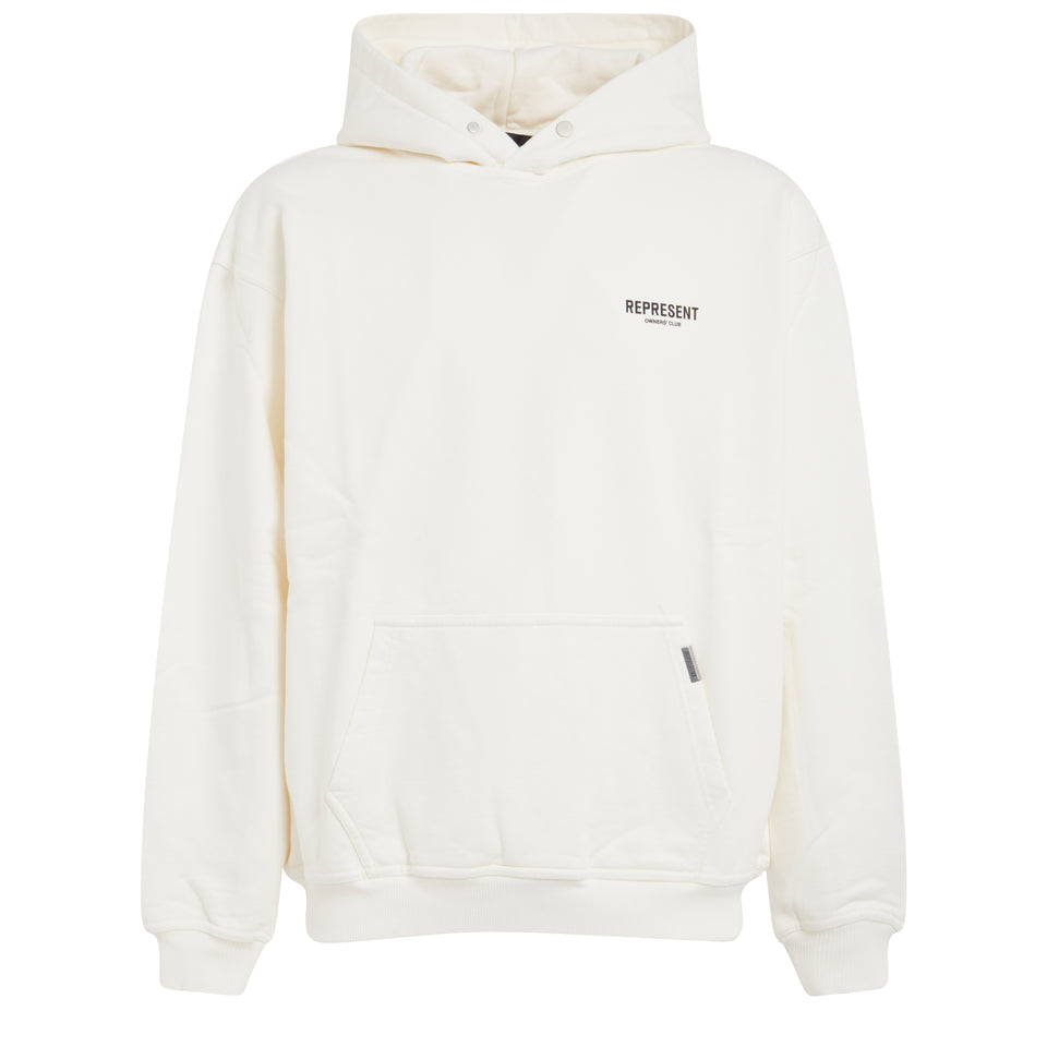 White Cotton ''Owners Club Hoodie'' Sweatshirt